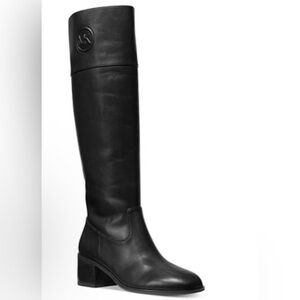 Michael Kors Black Knee-High Leather Boots